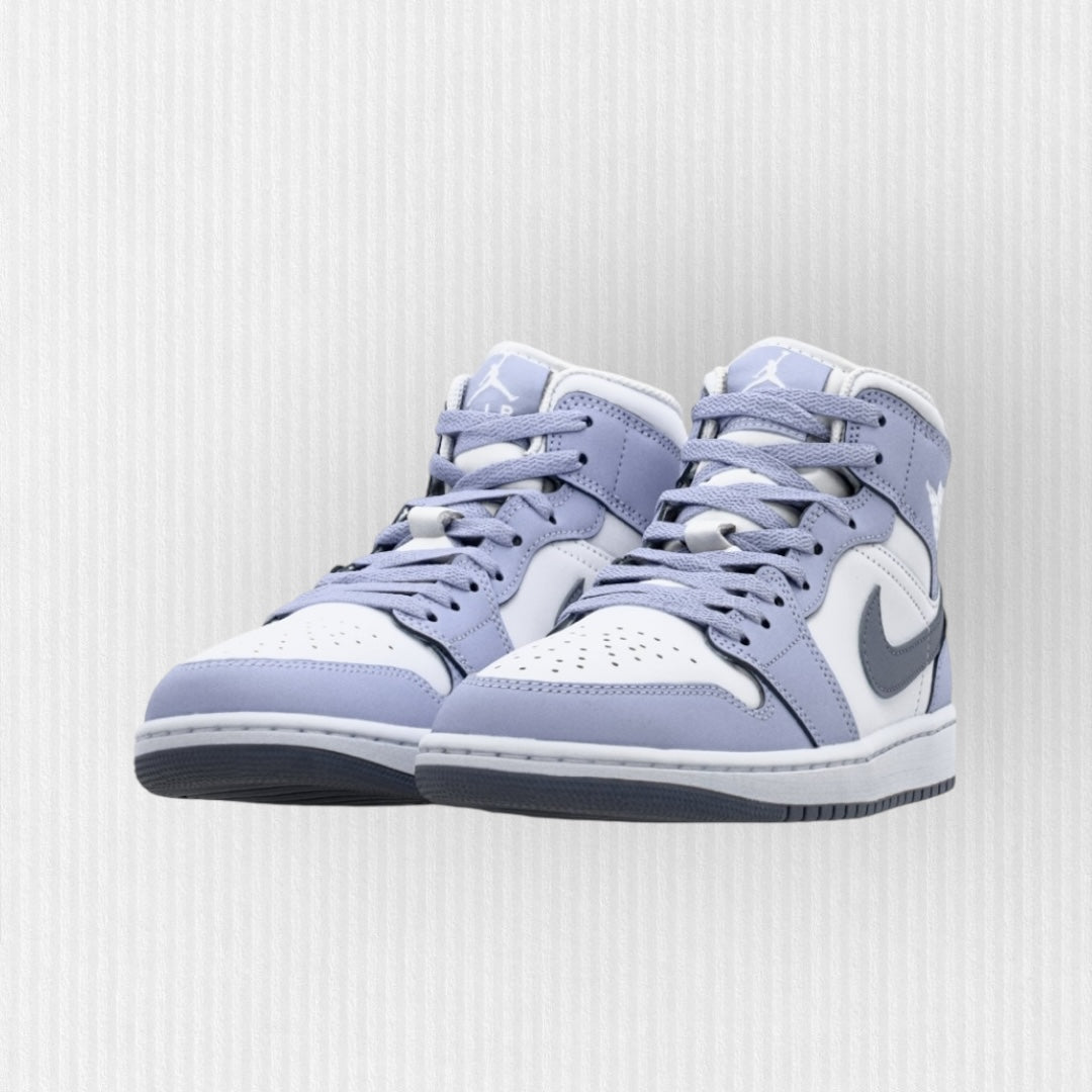 Nike AIR JORDAN 1 MID - White/Dk Blue Grey-Indigo Haze