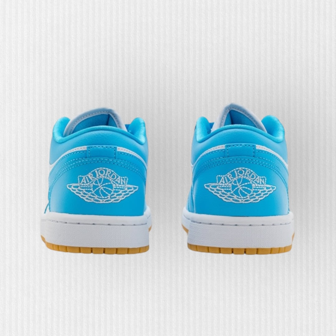 Nike AIR JORDAN 1 LOW - White/Dark Powder Blue/Light Brown