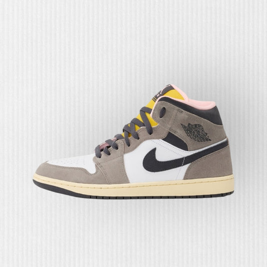 Nike AIR JORDAN 1 MID - White/Oil Grey-Cave/Stone/Sulfur-Arctic/Punch-Muslin