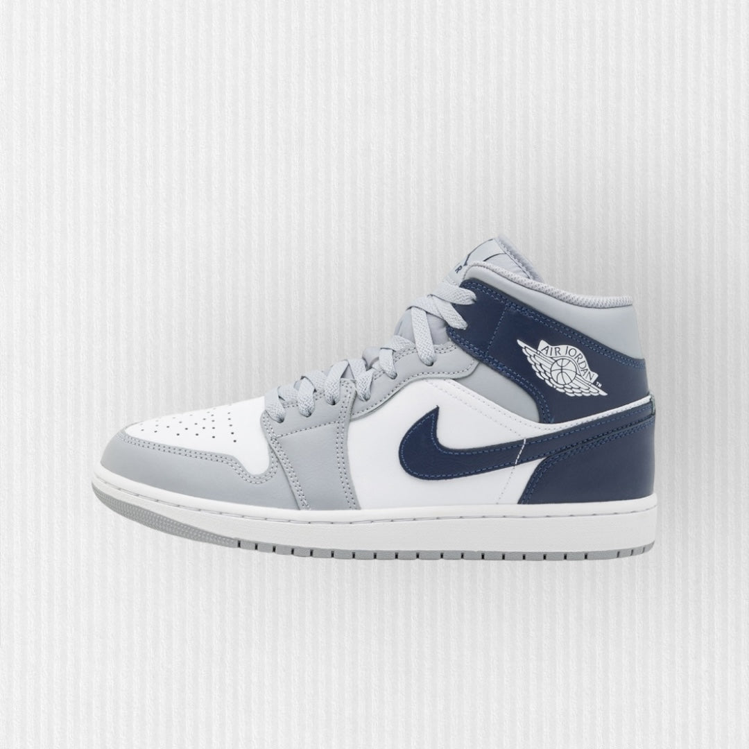 Nike AIR JORDAN 1 MID - White/Midnight Navy/Wolf Grey