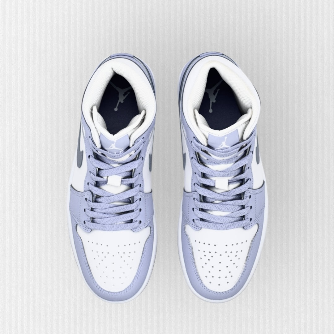 Nike AIR JORDAN 1 MID - White/Dk Blue Grey-Indigo Haze