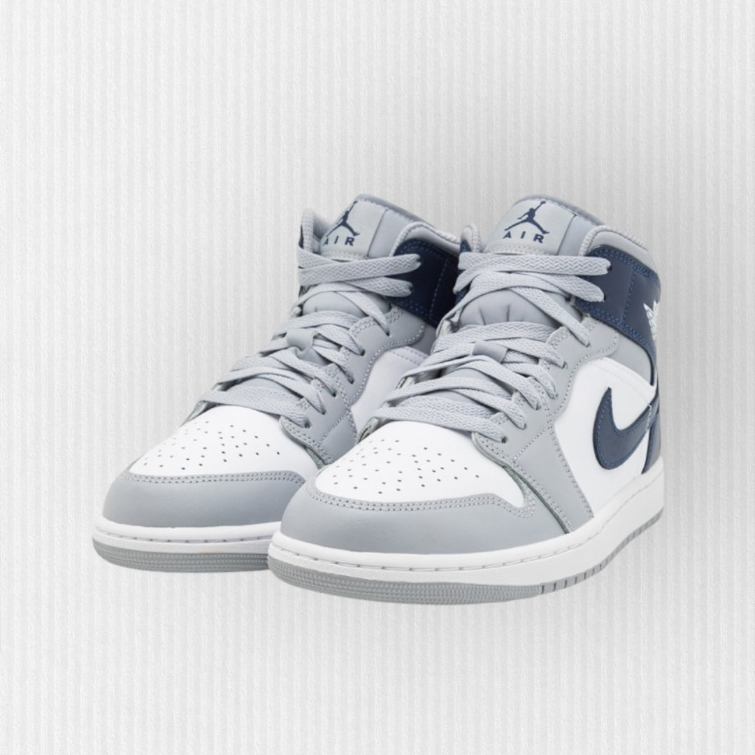 Nike AIR JORDAN 1 MID - White/Midnight Navy/Wolf Grey