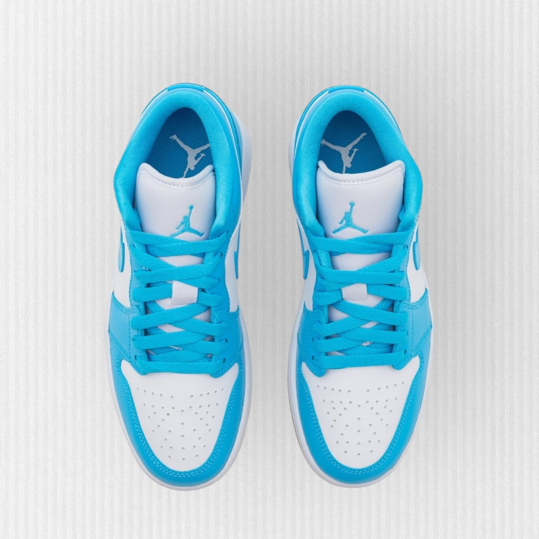 Nike AIR JORDAN 1 LOW - White/Dark Powder Blue/Light Brown